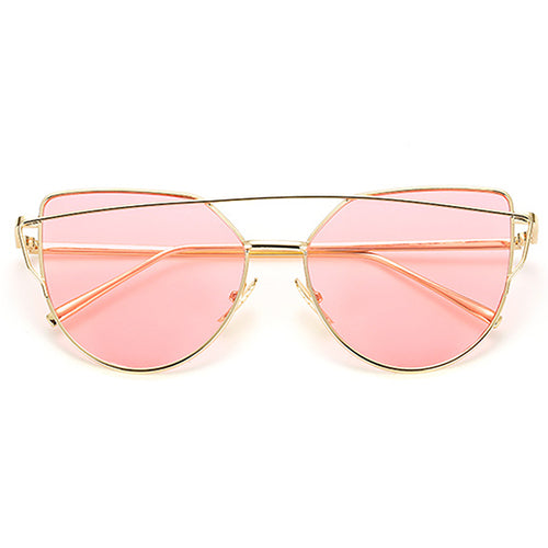 LeonLion Cat eye Sunglasses Women Vintage Metal Reflective