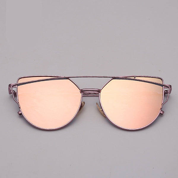 LeonLion Cat eye Sunglasses Women Vintage Metal Reflective