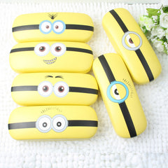 Cartoon Minions design Sunglasses Hard leather glasses Case