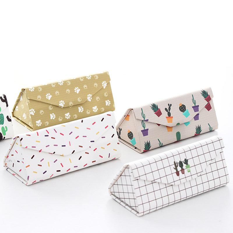 Sunglasses Case Protable Light Triangular Fold Glasses