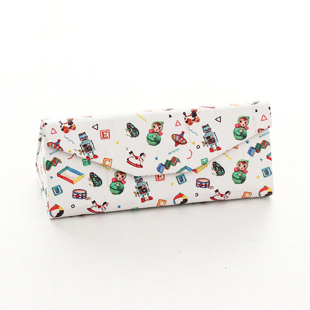 Sunglasses Case Protable Light Triangular Fold Glasses