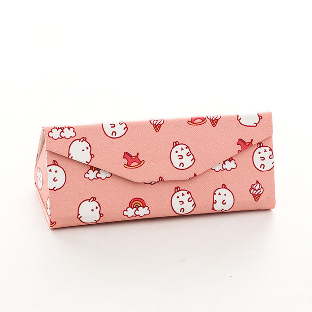 Sunglasses Case Protable Light Triangular Fold Glasses