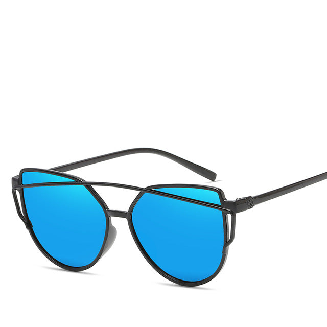 Fashion Brand Cat Eye Sunglasses Women Twin-Beams