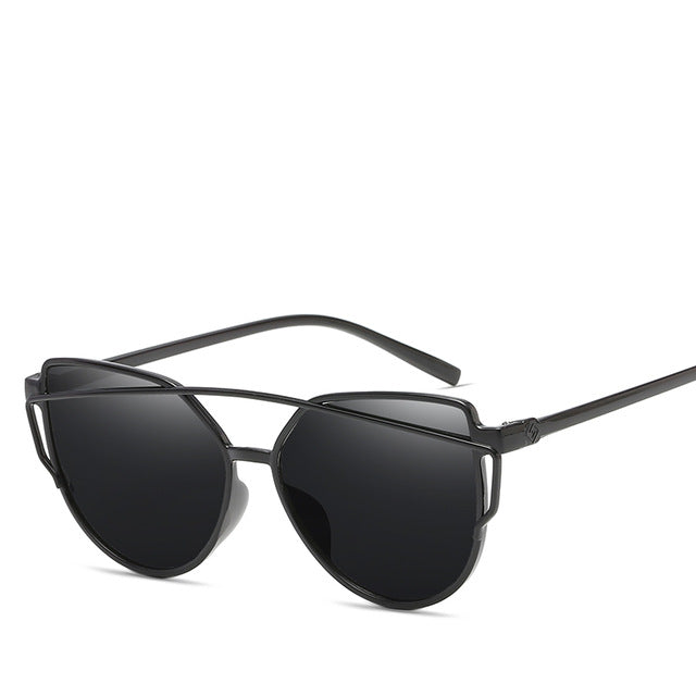 Fashion Brand Cat Eye Sunglasses Women Twin-Beams