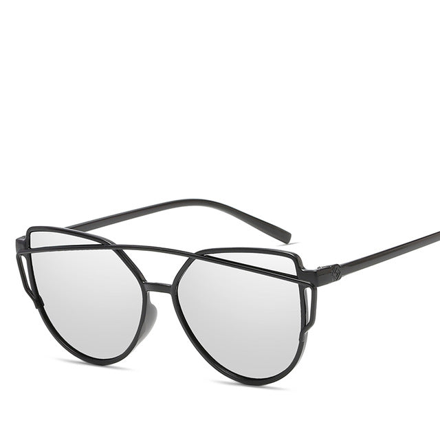 Fashion Brand Cat Eye Sunglasses Women Twin-Beams