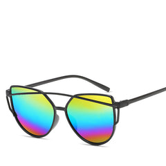 Fashion Brand Cat Eye Sunglasses Women Twin-Beams