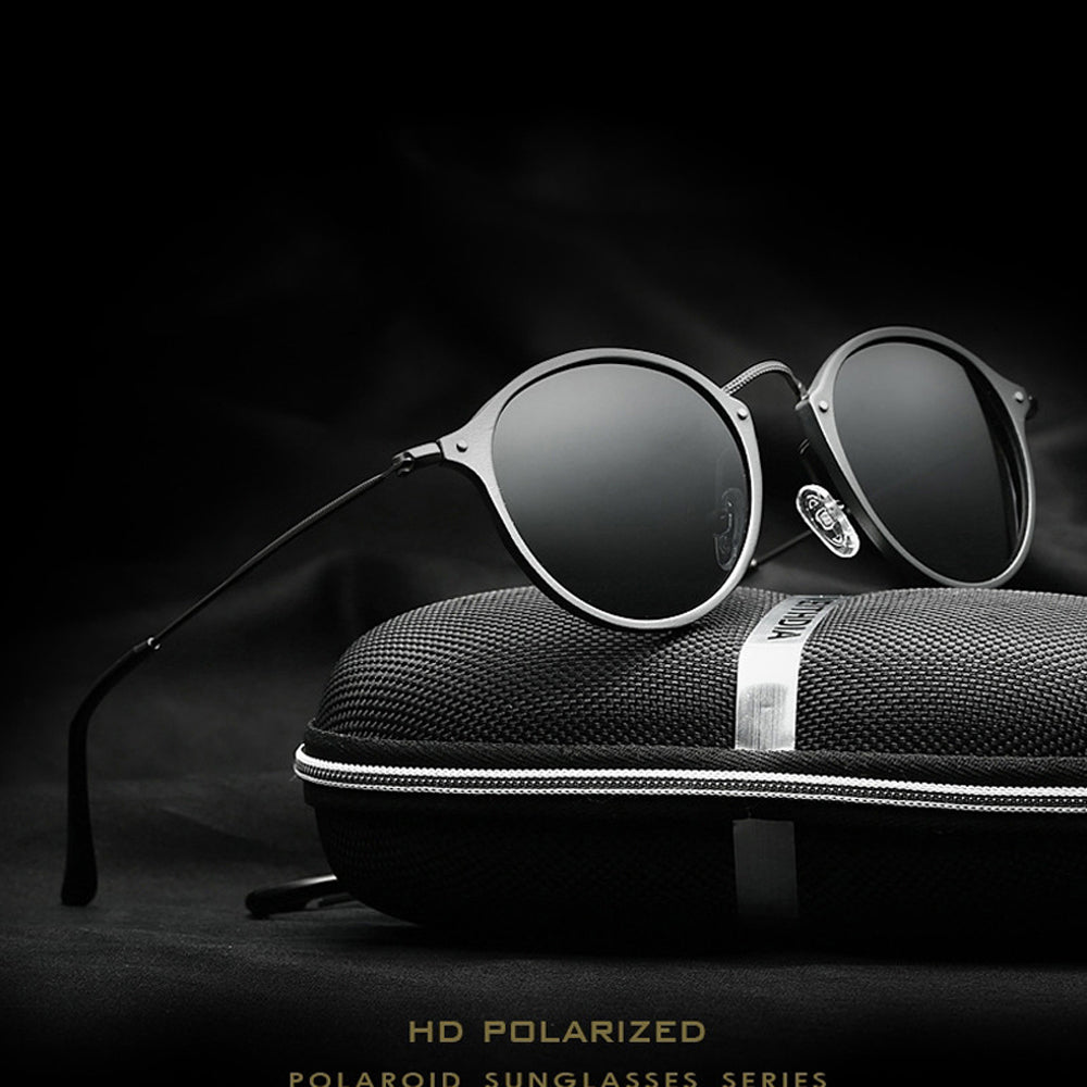 Fashion vintage Unisex Aviation Aluminum Round Polarized