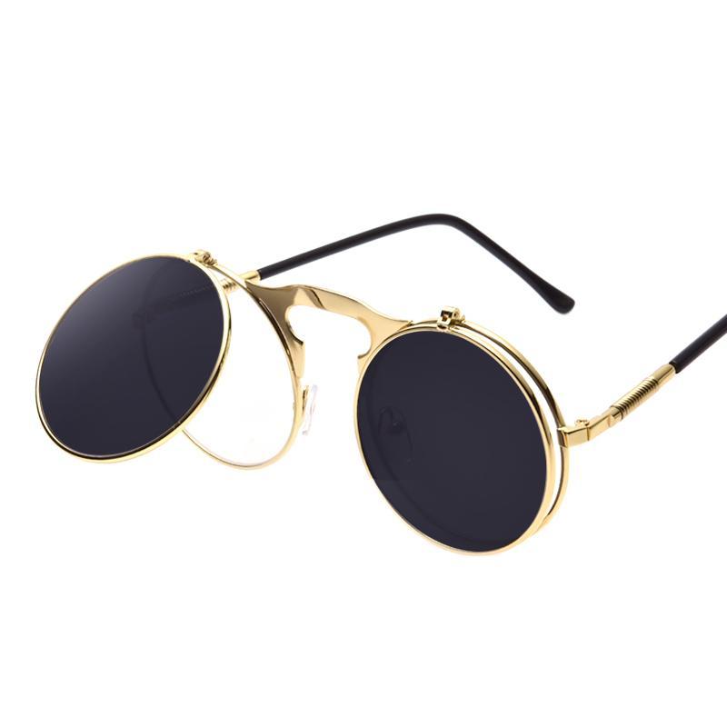 Sunglasses round Designer steam punk Metal