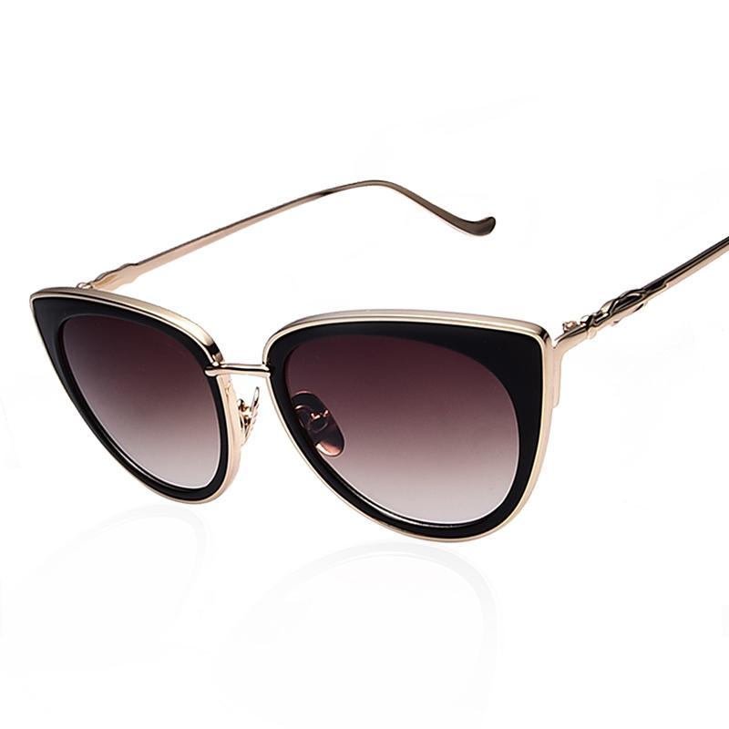 Metal Frame Cat Eye Women Sunglasses Female Sunglasses