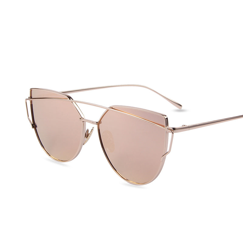 Mirror Flat Lense Women Cat Eye Sunglasses Classic